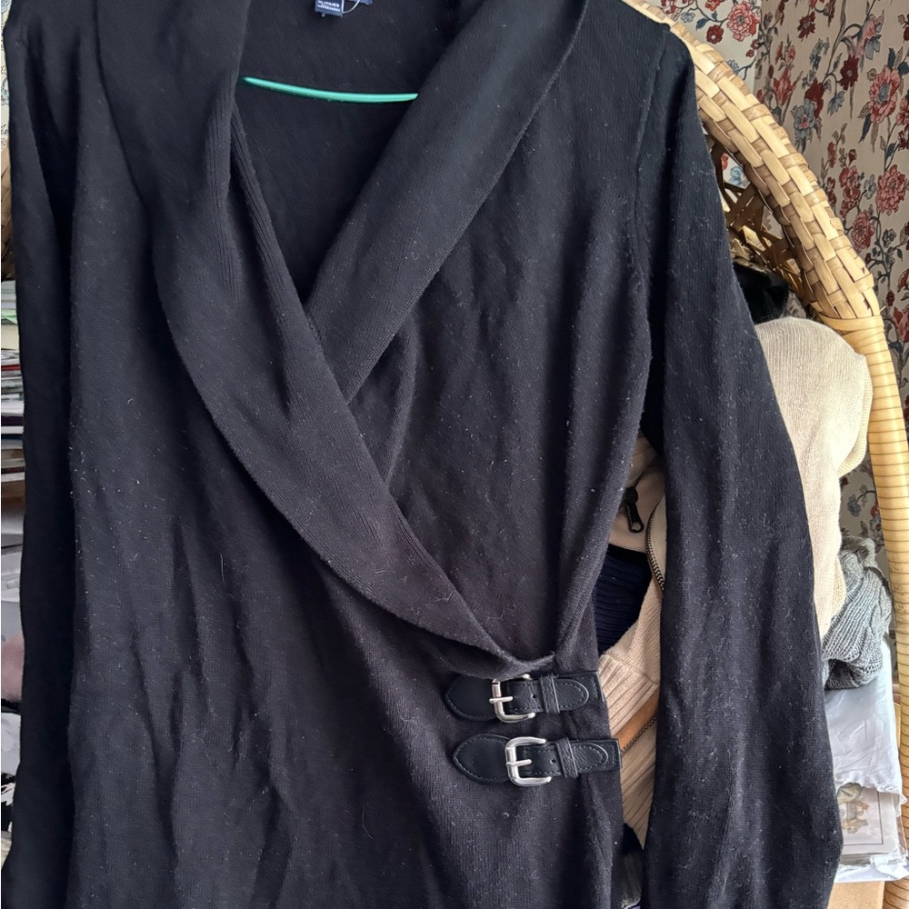 Chaps Black Sweater Dress Sz XL